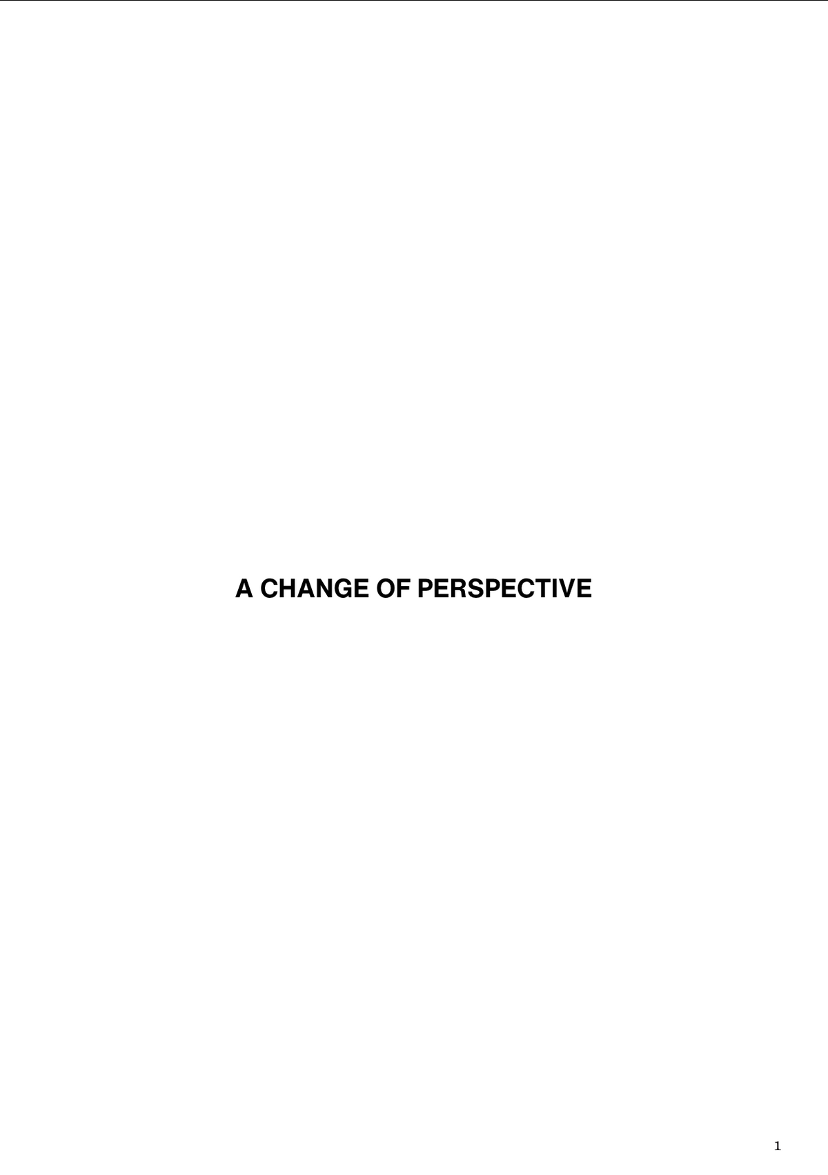 A CHANGE OF PERSPECTIVE eBook