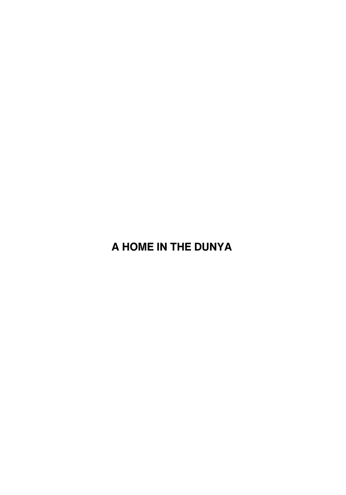 A HOME IN THE DUNYA eBook